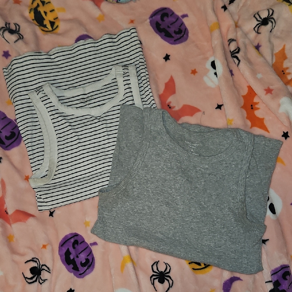 Gray and Striped Tank Tops